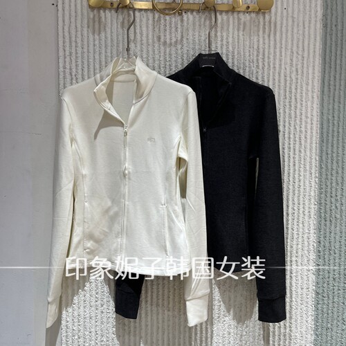 ph23拉链针织短外套女修身白色