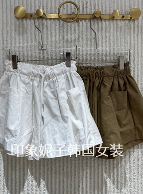 现货欧洲站2026夏季新款高腰松紧带短裤女宽松百搭休闲裤33157