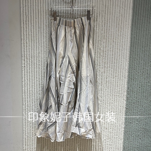 高腰显瘦A字半身裙女中长款 配腰带伞裙4836 新款 欧洲站2026夏季