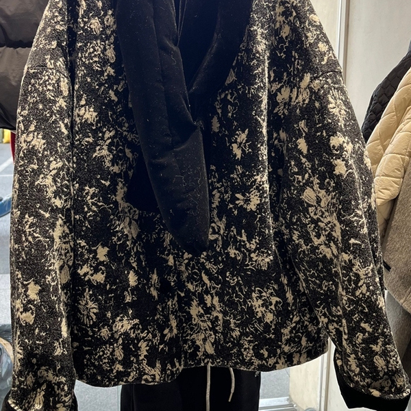 欧洲站冬季新款法式水墨风短外套