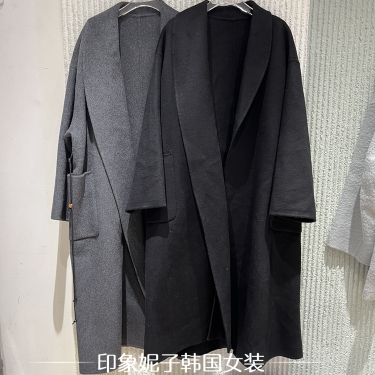 双面羊绒大衣女中长款宽松外套