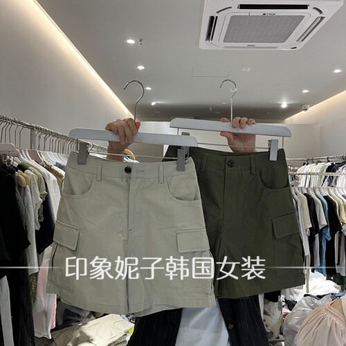 欧洲站2026夏季纽扣直筒短裤