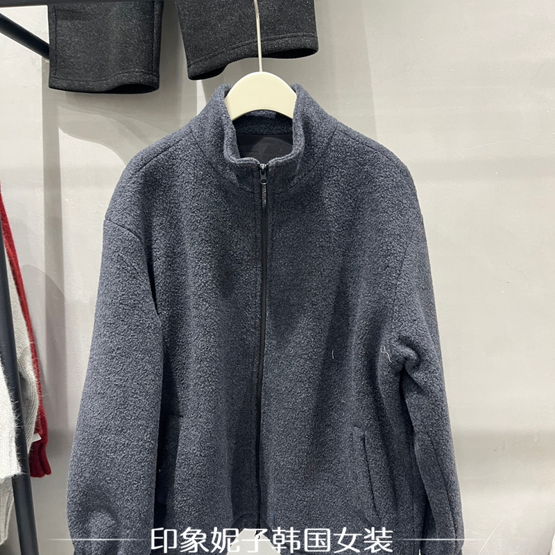 韩国进口2025冬季羊羔毛外套女2025新款立领拉链宽松短外套