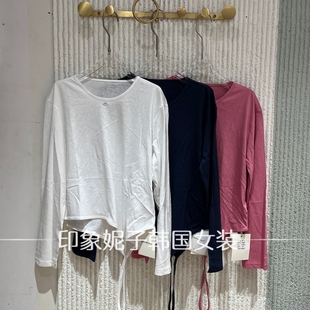 欧洲站2026春季 圆领长袖 T恤女宽松显瘦百搭打底衫 上衣6780 新款