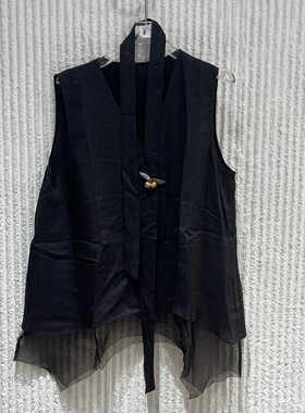 欧洲站夏新款V领拼接背心