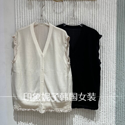 欧洲站2026秋季新款V领针织马甲女无袖开衫百搭针织衫上衣059