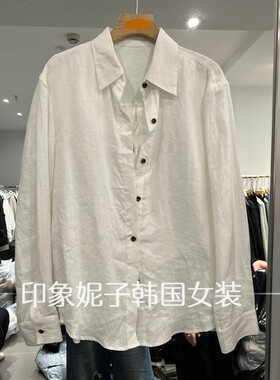 欧洲站秋季新款白色宽松衬衫女