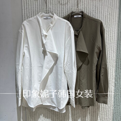 秋季新款韩系宽松飘带衬衫女