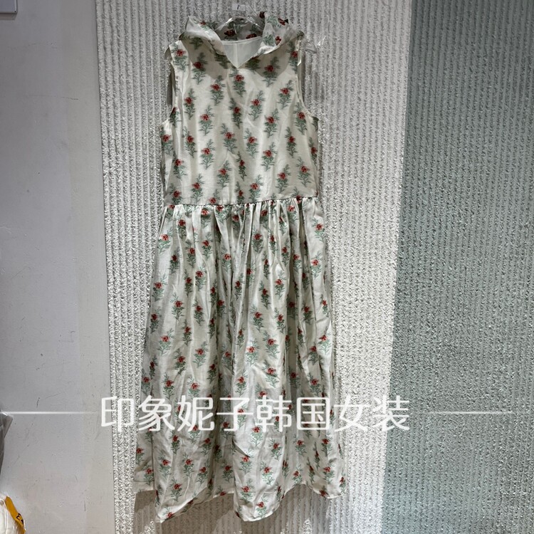 现货欧洲站2026夏新款碎花连衣裙女无袖连帽背心裙长裙显瘦5134