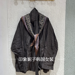 欧洲站2026秋季新款休闲印花外搭短外套女装30589