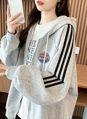 ins超火连帽卫衣女春秋oversize薄款外套韩版潮宽松慵懒开衫上衣