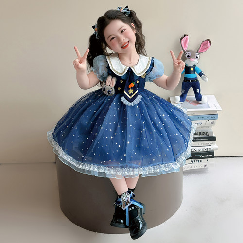 儿童兔子警官纱裙2026新款
