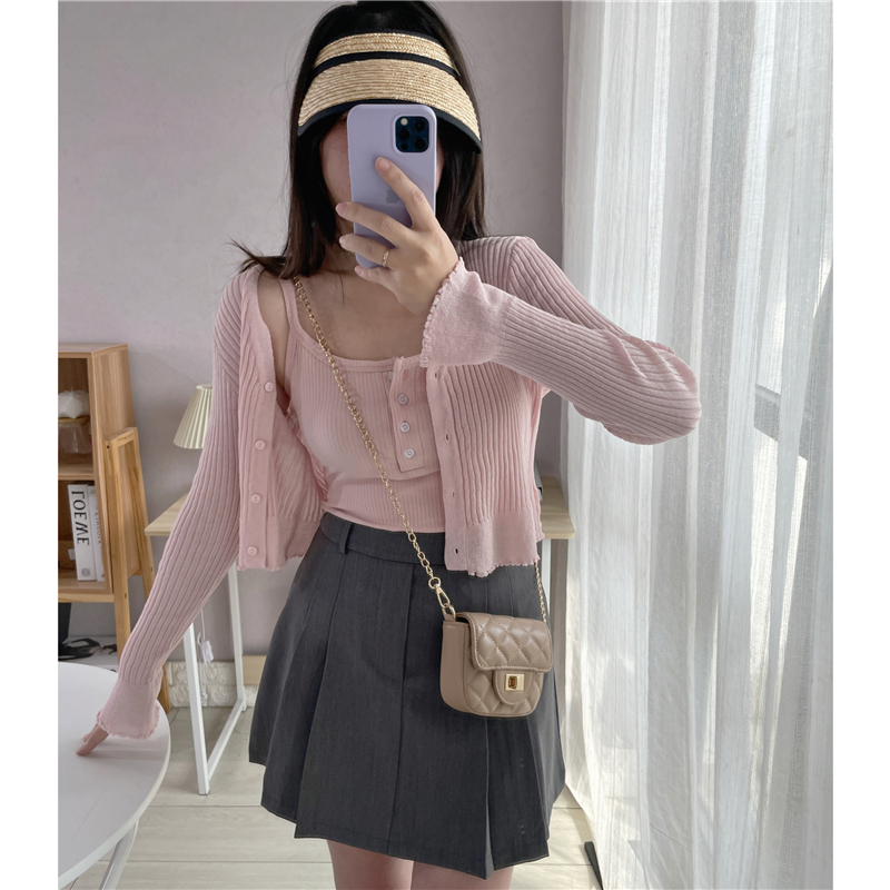 木耳边夏季冰丝喇叭袖防晒短外套