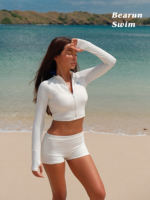 BEARUN SWIM Long-sleeved Sun Protection two-piece swimsuit for women 2026 Seaside Beach Yoga material Surf bikini thumbnail 2