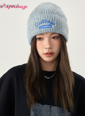 TURN2SPRING 小众设计感 韩版百搭毛线帽ins风包头 针织帽