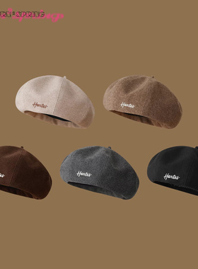 TURN2SPRING 小众设计感 日系秋冬复古画家帽八角帽子 贝雷帽