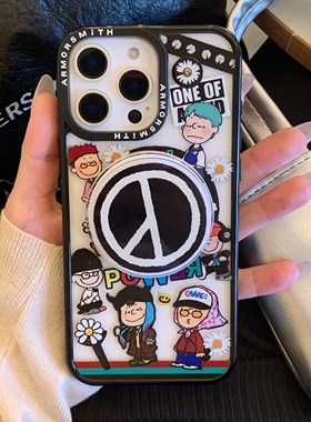 GD权志龙卡通适用iPhone17Promax手机壳苹果16Promax磁吸保护套15P软边硬底防摔壳14Plus创意个性13Pro/12/11