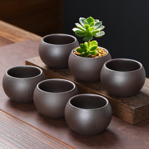 精品文竹紫砂花盆小号专用绿植老桩小兰花赤楠陶瓷花盆室内无孔