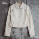 马登复古巴恩风白色牛仔收腰夹克小个子老钱风工装 外套上衣女士春