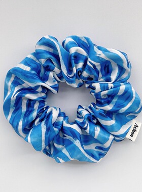 Achen/蓝色条纹 原创自制大肠发圈休闲韩系小众发圈百搭手作头绳