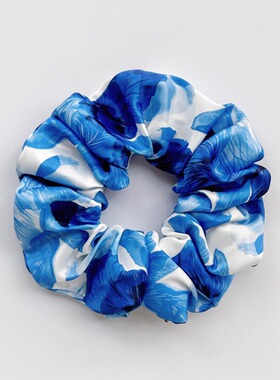 Achen/鸢尾花水彩大肠发圈法式气质手作发圈缎面发饰高级头绳原创