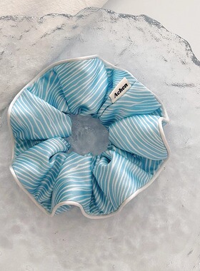 Achen/蓝诗缦 条纹原创手作大肠发圈清新高级感缎面气质发圈发饰