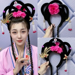 新款戏剧头饰花旦头古装仙女头饰小姐丫鬟头饰黄梅戏头饰嫦娥头饰