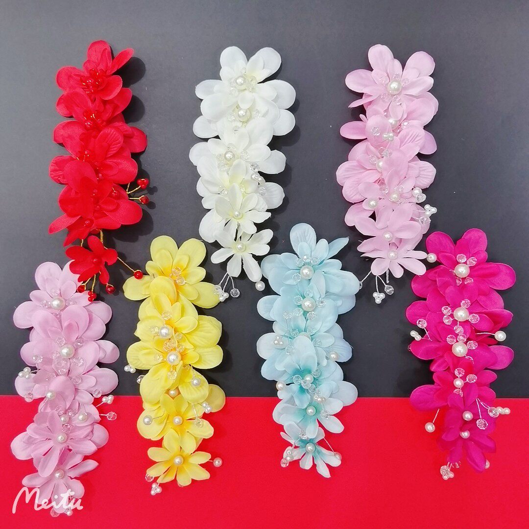 新款戏曲鬓花古典舞蹈头饰 大头花绢花 小姐花旦丫鬟青衣条花串花