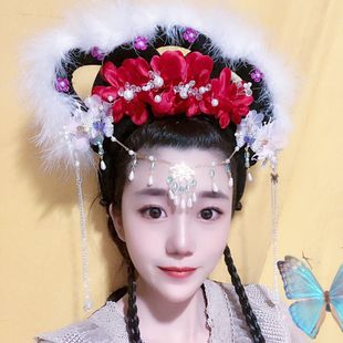 戏剧头饰古装舞蹈丫环头饰仙女发饰古典舞黄梅戏头饰嫦娥头饰