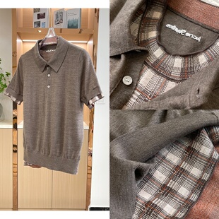 26新款 北欧A 不规则设计女装 假两件Polo领针织短袖 C系列
