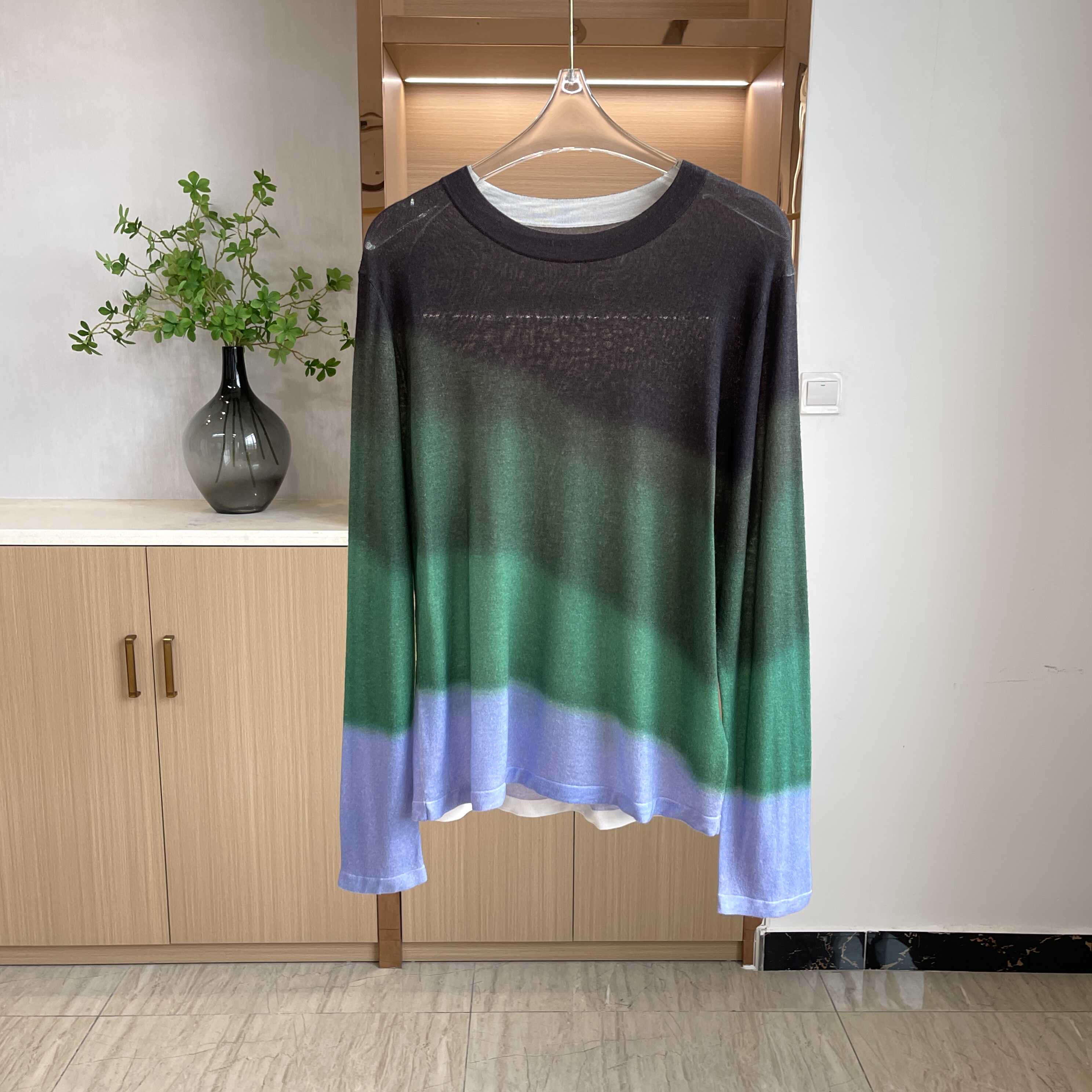 渐变薄款针织衫其他圆领