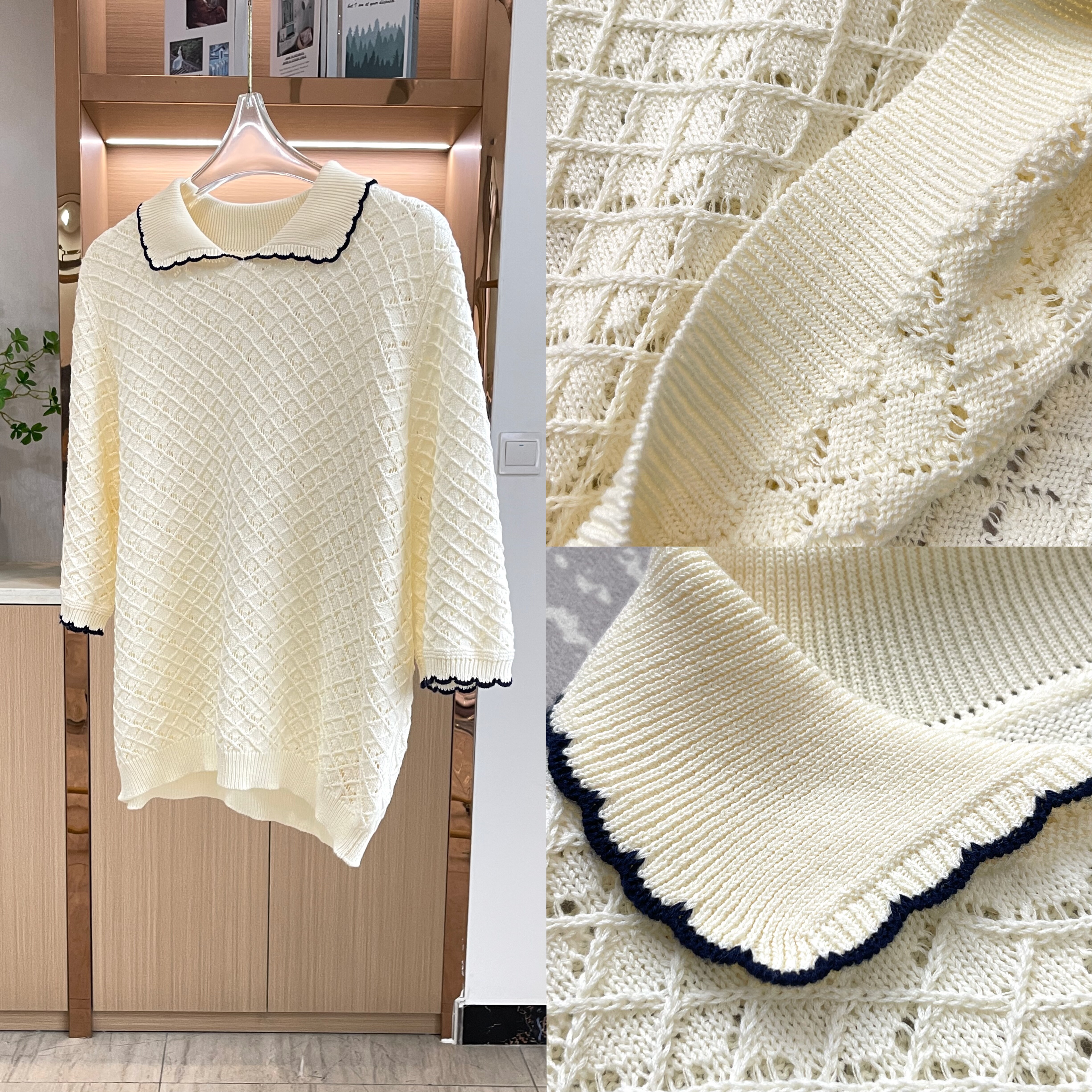 真Z~Y料！双股32支丝光棉 香风针织短袖 五分袖镂空POLO领0077