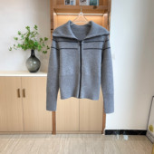 高品质 拉链外套0011 女装 老花满印双面针织开衫 秋冬新款