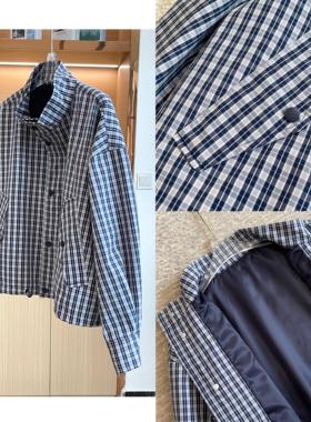 R!刺绣原单 老渠道 格子夹克 立领女装开衫外套 春秋新款00206