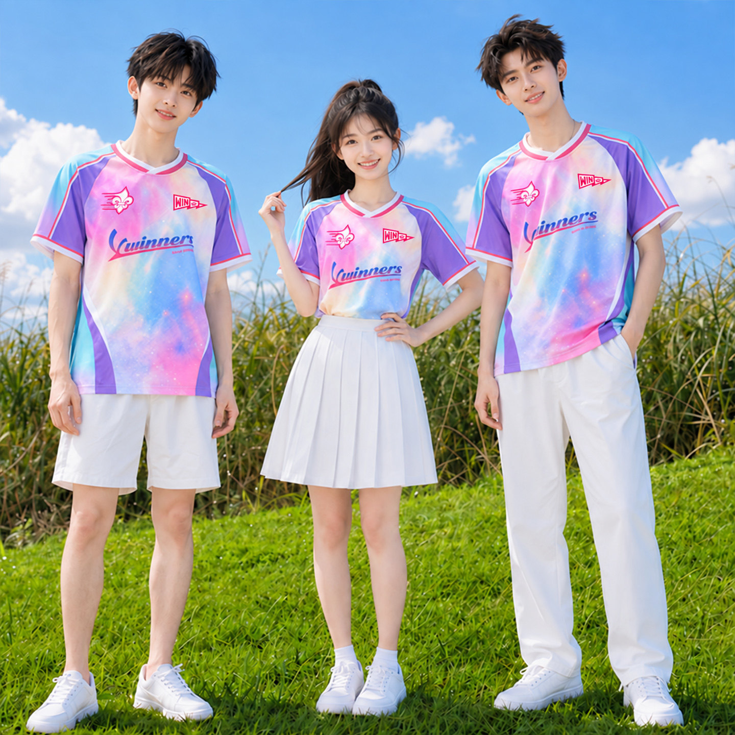 学生运动会开幕式班服男女啦啦队