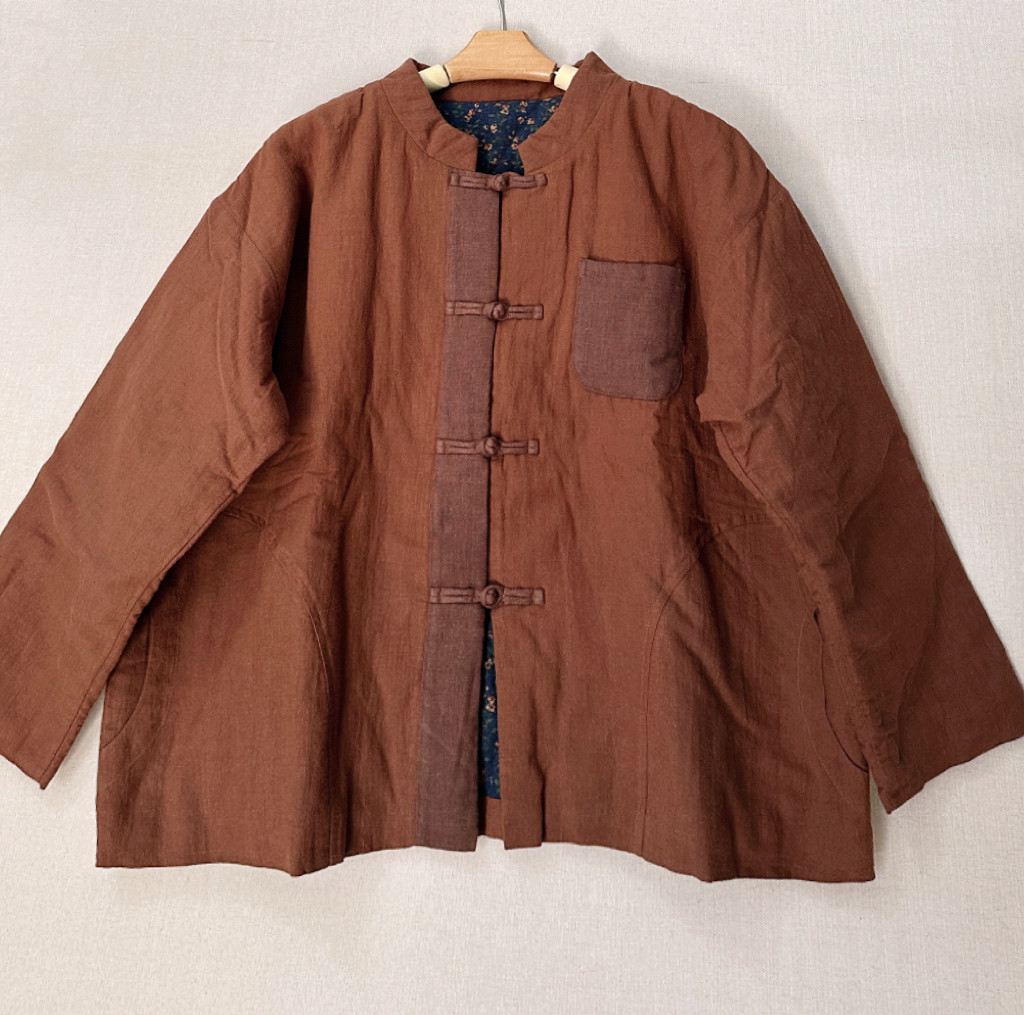 棉麻夹棉外套复古民族风棉服百搭休闲阔腿棉裤 孤品样衣清仓福利