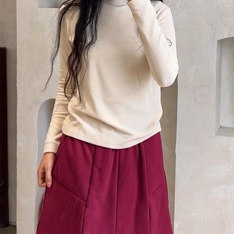 2024秋冬新款女装纯色打底衫