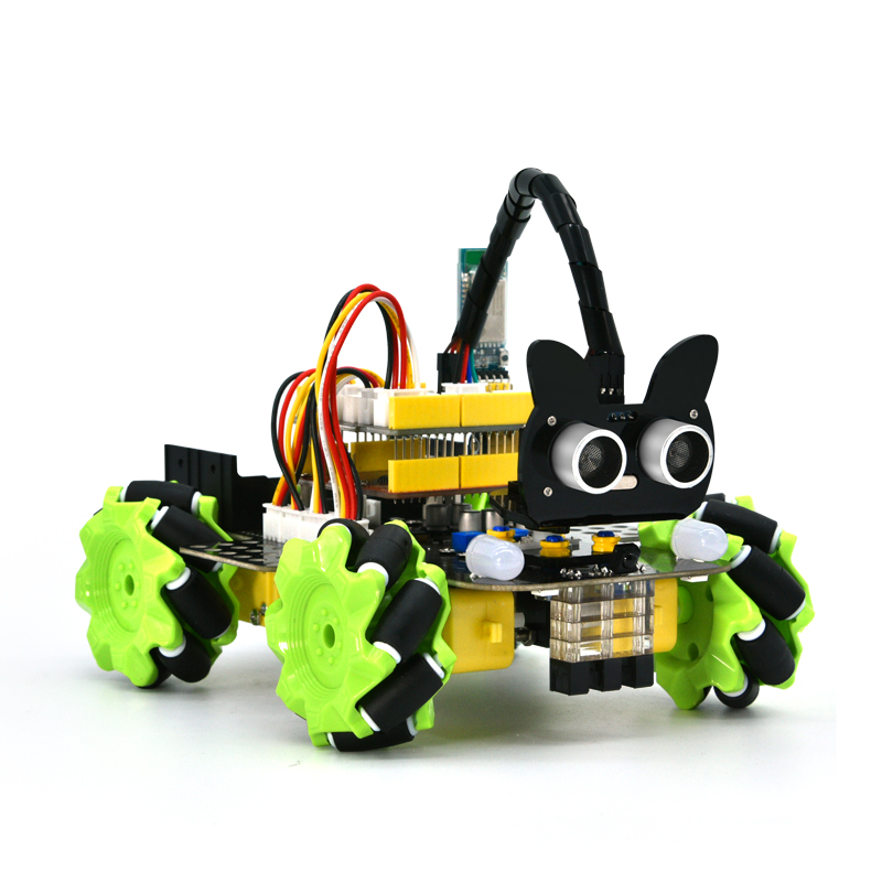 麦克纳姆轮智能车4WD循迹避障蓝牙控制可扩展编程套件适用arduino