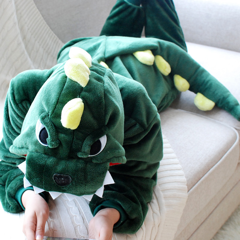 冬恐龙猫动物连体睡衣法兰绒卡通男女情侣成人学生可爱加厚绒拉链