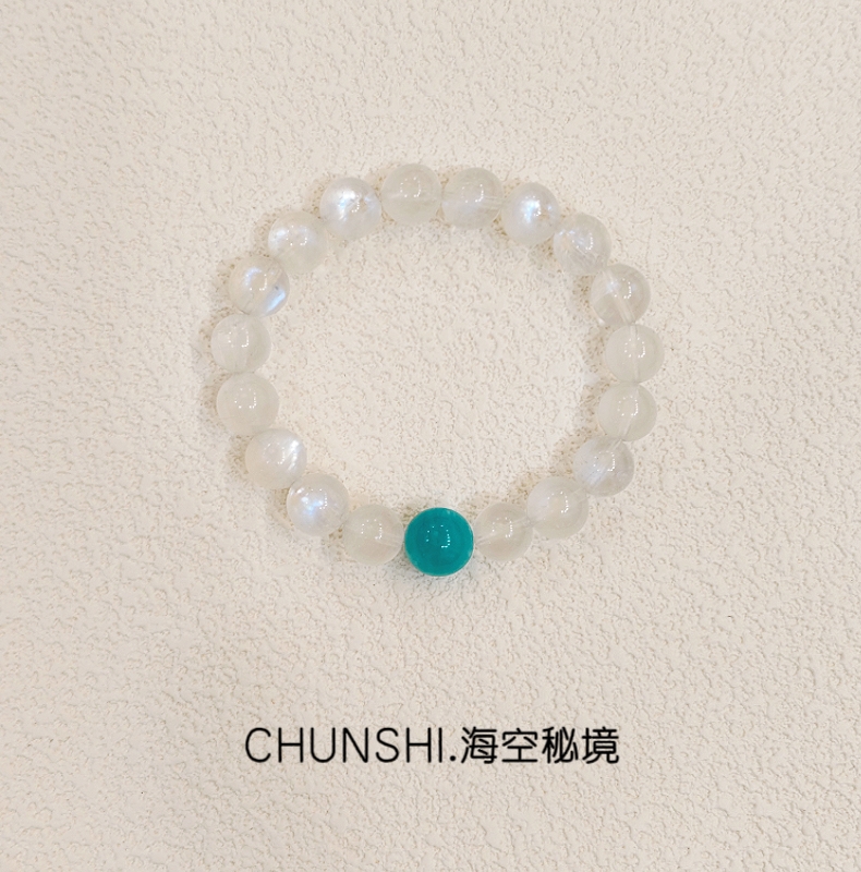 CHUNSHI·「海空秘境」新中式天然蓝月光天河石手链手串饰品送礼