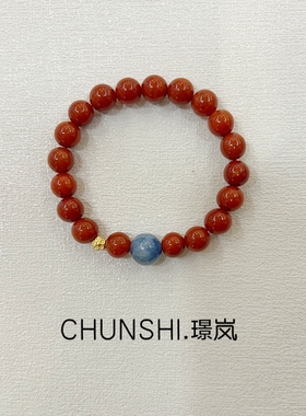 CHUNSHI「璟岚」新中式天然南玛瑙蓝晶石天然新年手链手串礼品女
