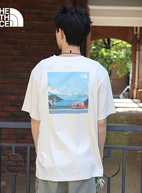 TheNorthFace北面情侣短袖春夏新款运动户外透气休闲印花T恤8DC2