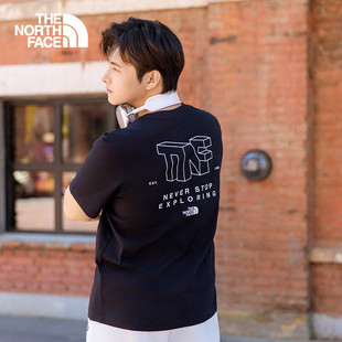 户外舒适透气纯棉圆领印花短袖 TheNorthFace北面T恤男士 春夏新款