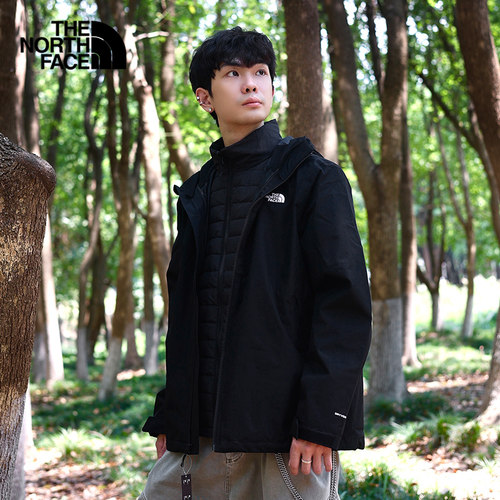 北面男秋冬户外三合一棉服冲锋衣