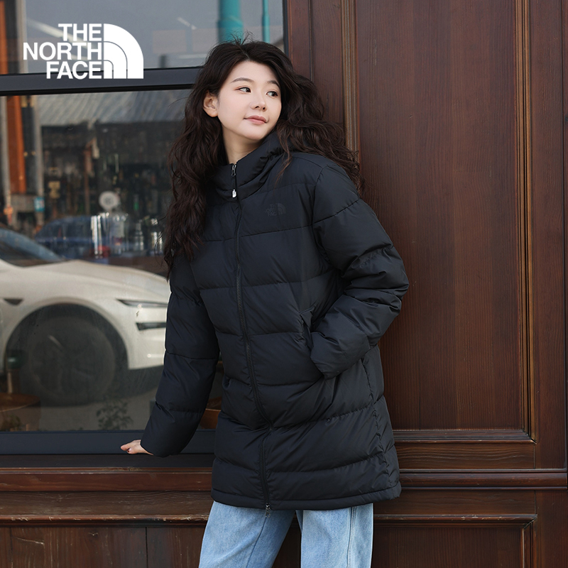 北面女户外中长款羽绒服