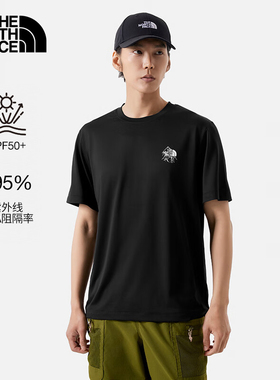 TheNorthFace北面T恤春夏新款男SUN CHASE吸湿UPF50+防晒短袖8CT2