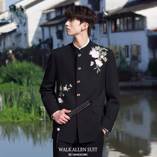 新中式中山装男士西服套装国风高级感西装唐装学生DK班服制服外套