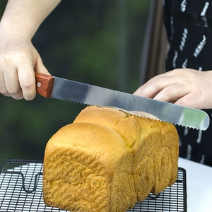 Нож для торта из нержавеющей стали с длинной ручкой, нож для тостов, нож для торта без зубьев