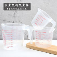 250/500/1000ml red graduated plastic measuring cup (cup oz) for measuring juice and milk tea milliliters thumbnail 5