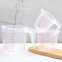 250/500/1000ml red graduated plastic measuring cup (cup oz) for measuring juice and milk tea milliliters thumbnail 4